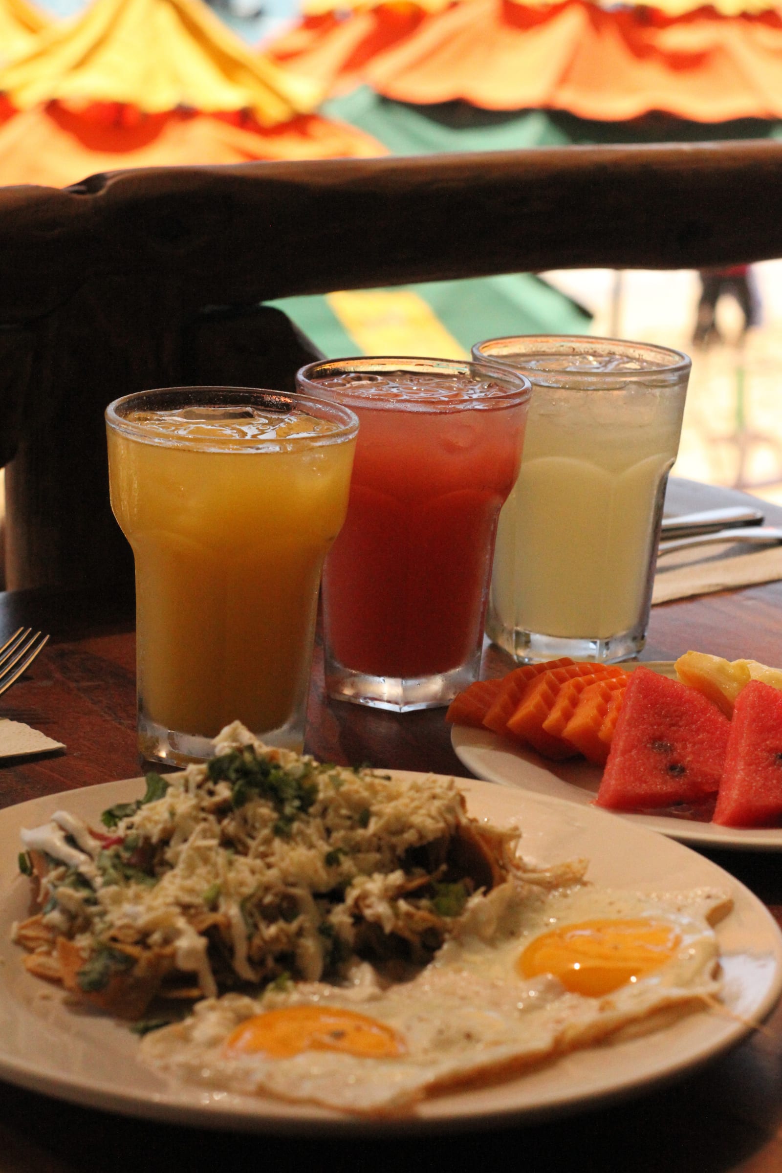 Fresh juices at Mango Deck breakfast