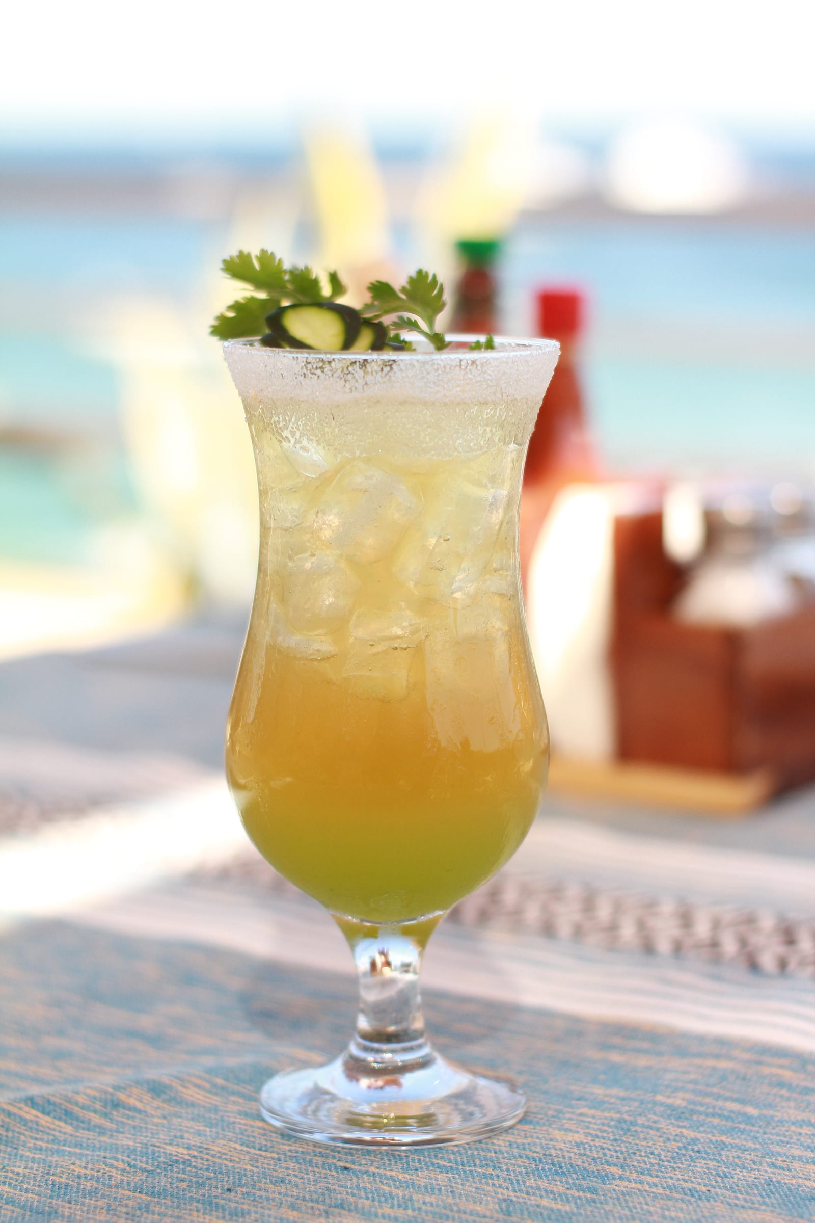 Layered beach cocktail at Mango Deck